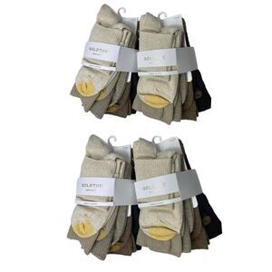 GOLD TOE Women Multi-Brown 6 Pair Turn Cuff Casual Socks Size 6-9 - 4 Packs of 6